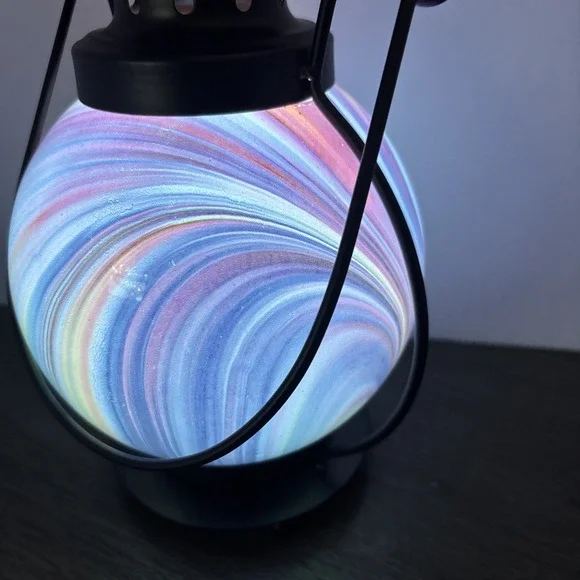 REGAL LED Lantern Battery Glass MultiColor Hanging/Tabletop YARD GARDEN DECOR - Picture 9 of 12